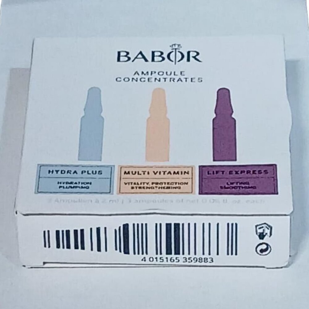 DR. BABOUR AMPOULE CONCENTRATES 3 PIECE SET SAMPLE .06 OZ SKIN LIFT PLUMP HYDRA